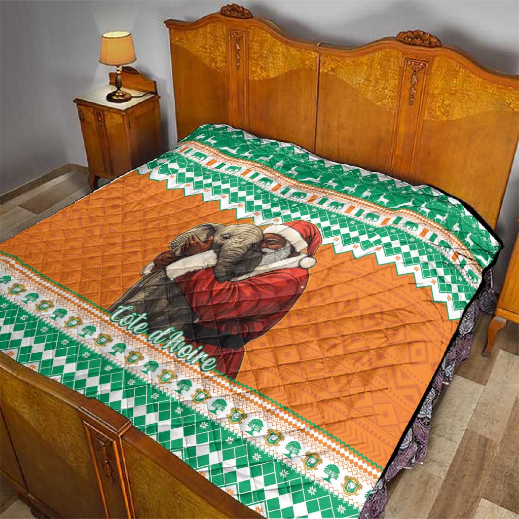 Afro Ivory Coast Christmas Quilt Black Santa Afishapa - African Pattern LT15