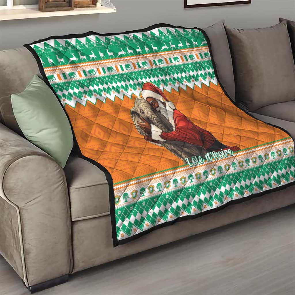 Afro Ivory Coast Christmas Quilt Black Santa Afishapa - African Pattern LT15