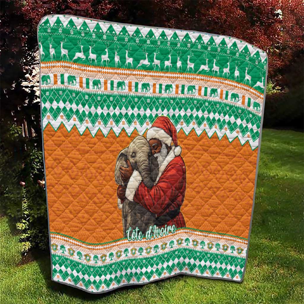 Afro Ivory Coast Christmas Quilt Black Santa Afishapa - African Pattern LT15