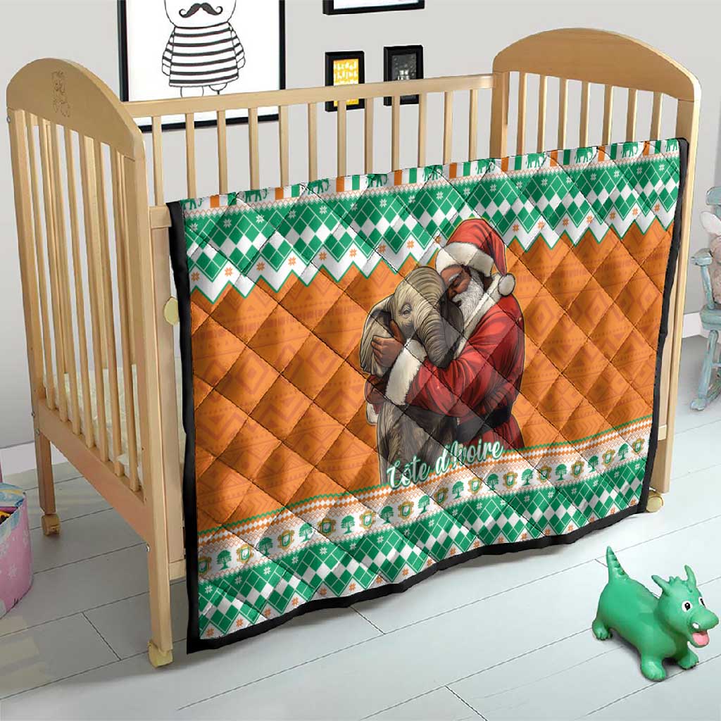 Afro Ivory Coast Christmas Quilt Black Santa Afishapa - African Pattern LT15