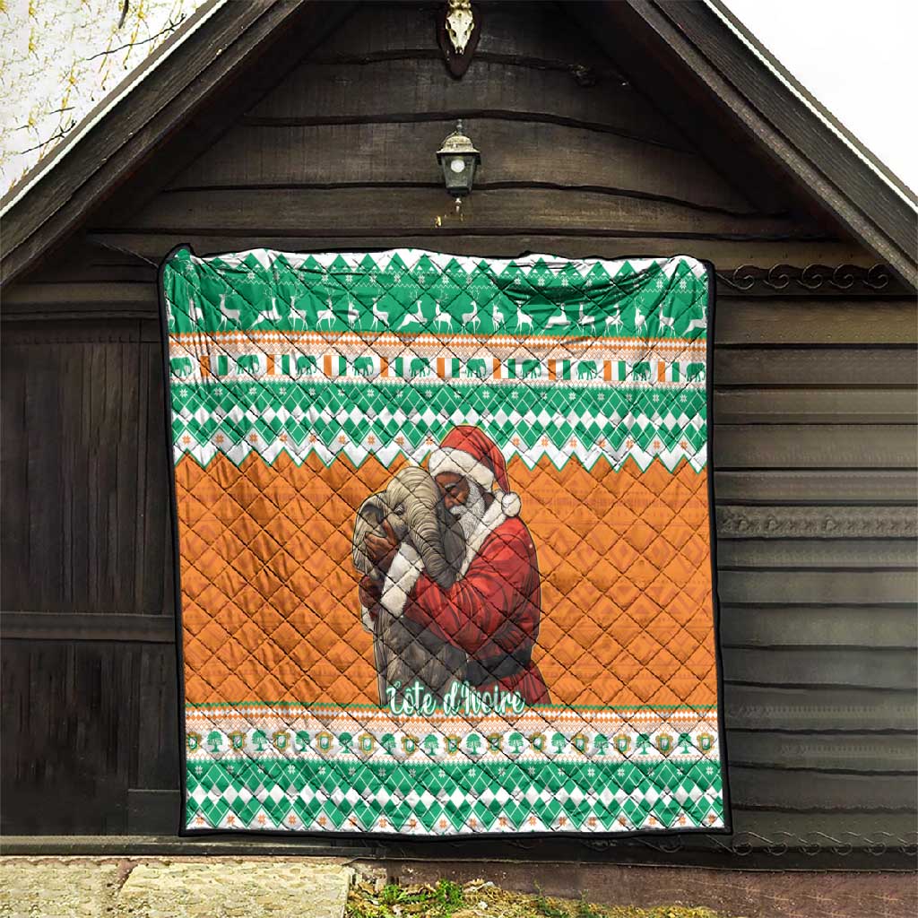 Afro Ivory Coast Christmas Quilt Black Santa Afishapa - African Pattern LT15