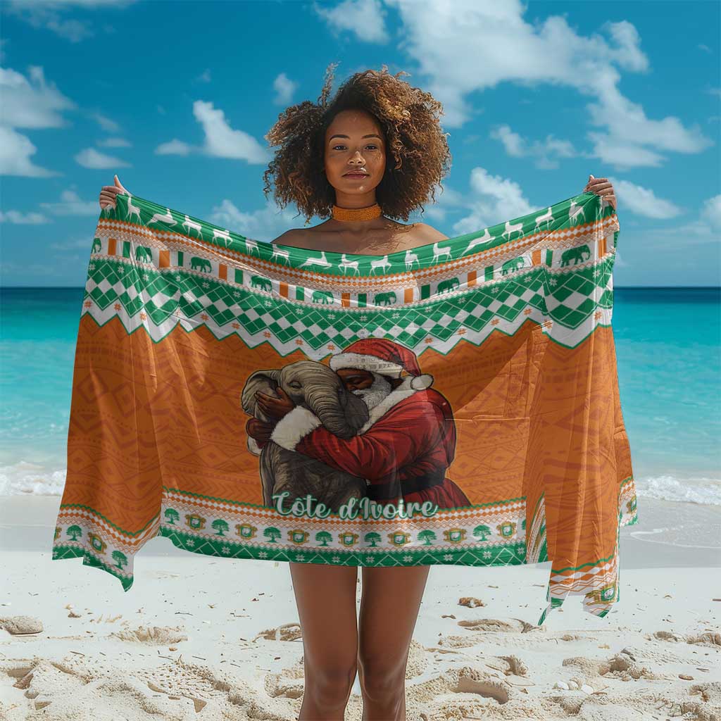 Afro Ivory Coast Christmas Sarong Black Santa Afishapa - African Pattern LT15