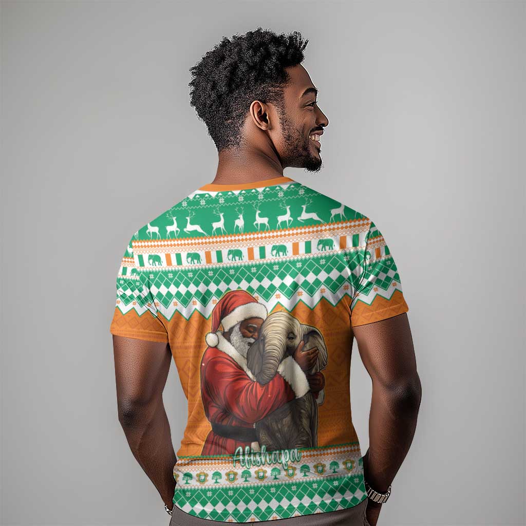 Afro Ivory Coast Christmas T shirt Black Santa Afishapa - African Pattern LT15