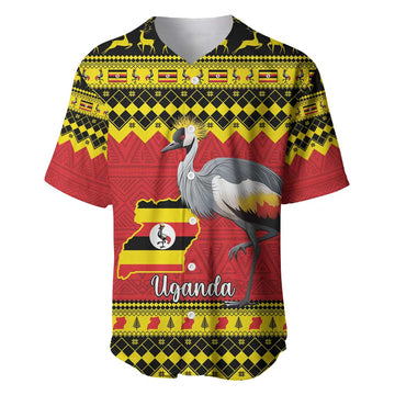 Afro Uganda Christmas Baseball Jersey Grey Crowned Crane Sekukkulu Ennugi LT15