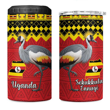 Afro Uganda Christmas 4 in 1 Can Cooler Tumbler Grey Crowned Crane Sekukkulu Ennugi LT15