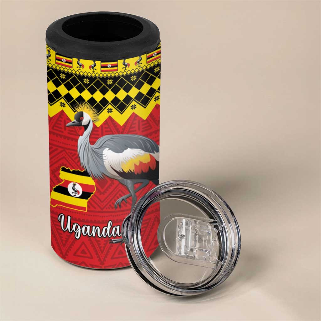 Afro Uganda Christmas 4 in 1 Can Cooler Tumbler Grey Crowned Crane Sekukkulu Ennugi LT15