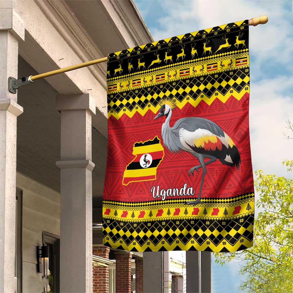 Afro Uganda Christmas Garden Flag Grey Crowned Crane Sekukkulu Ennugi LT15