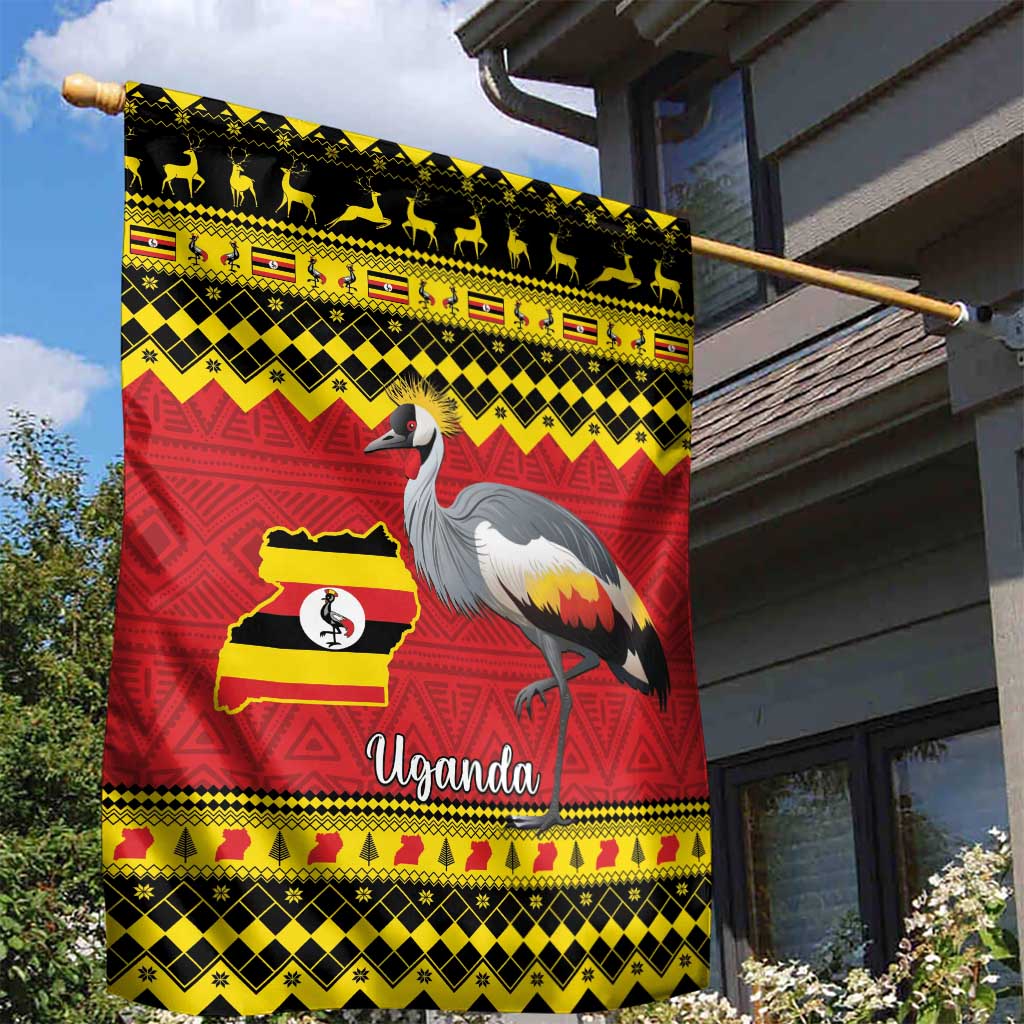 Afro Uganda Christmas Garden Flag Grey Crowned Crane Sekukkulu Ennugi LT15