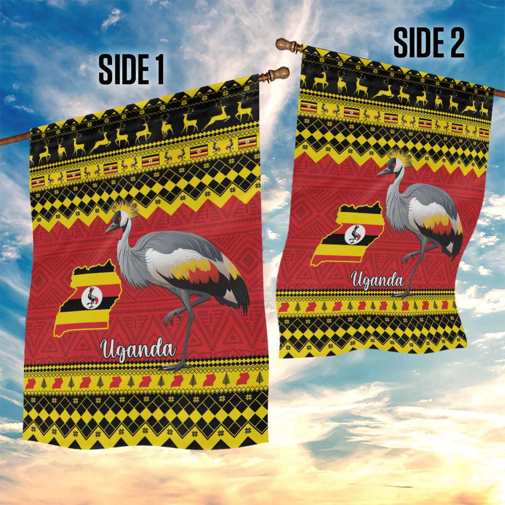 Afro Uganda Christmas Garden Flag Grey Crowned Crane Sekukkulu Ennugi LT15