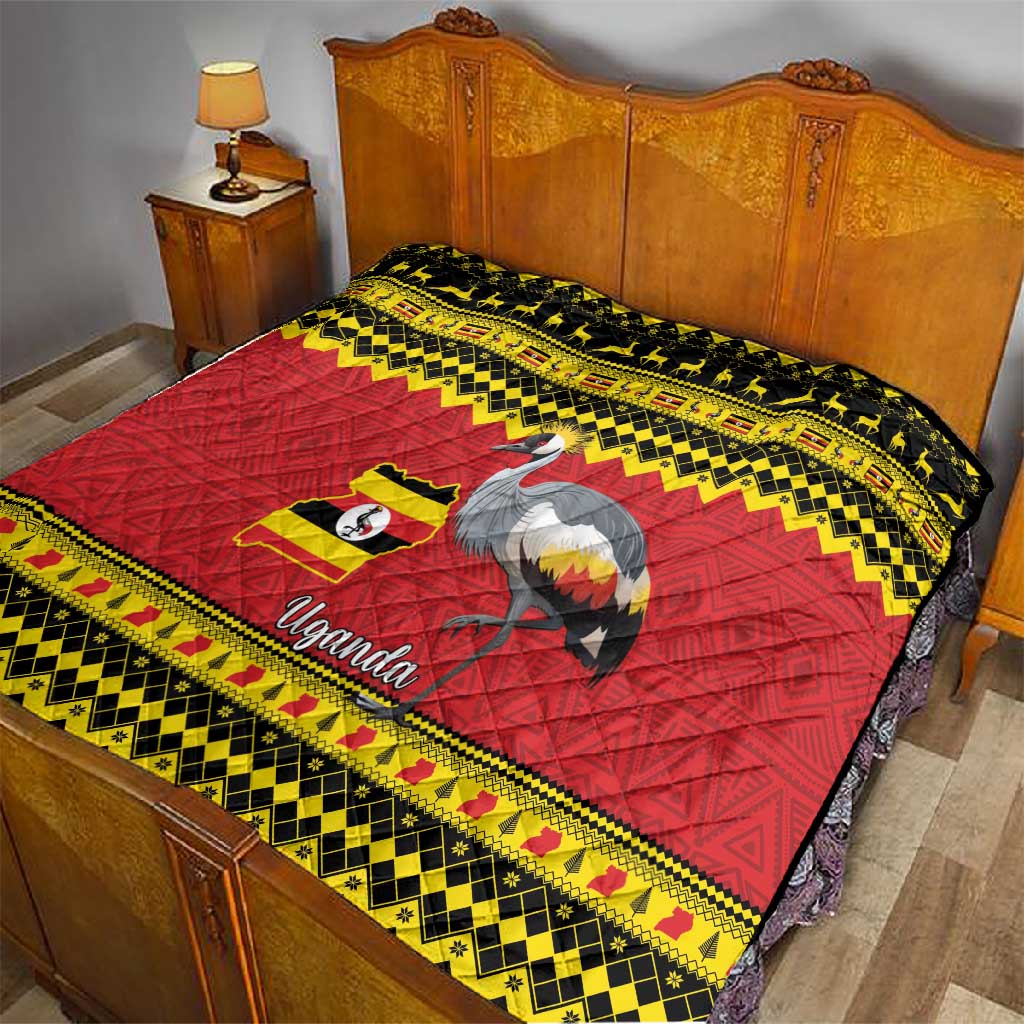 Afro Uganda Christmas Quilt Grey Crowned Crane Sekukkulu Ennugi LT15