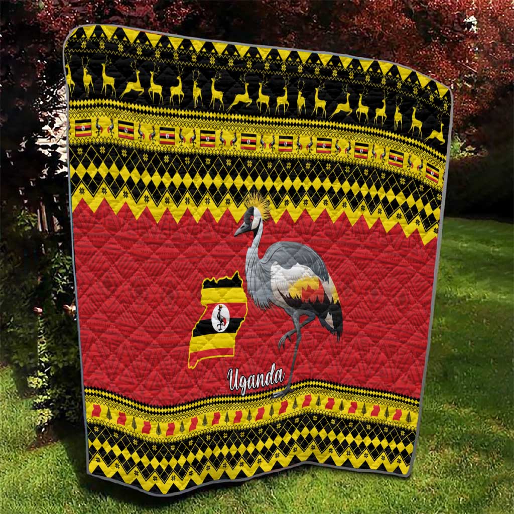 Afro Uganda Christmas Quilt Grey Crowned Crane Sekukkulu Ennugi LT15