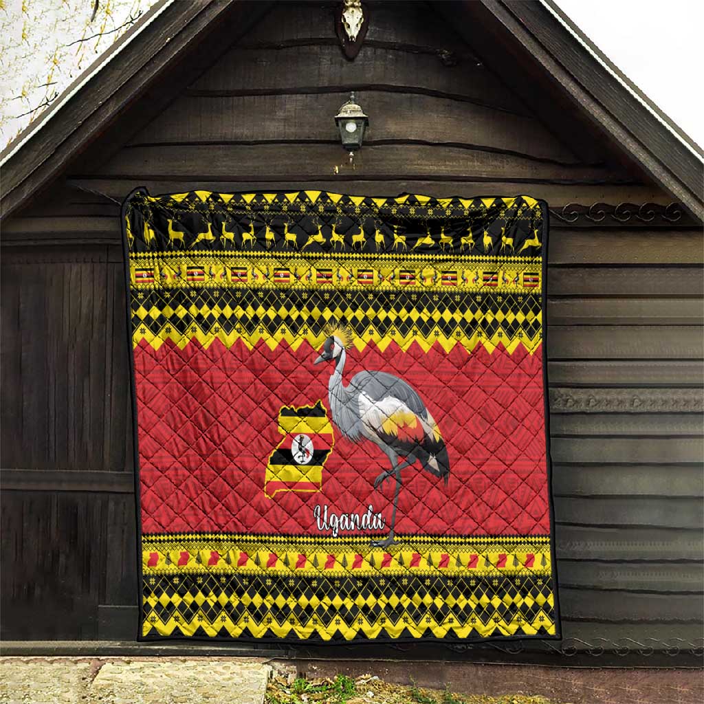 Afro Uganda Christmas Quilt Grey Crowned Crane Sekukkulu Ennugi LT15