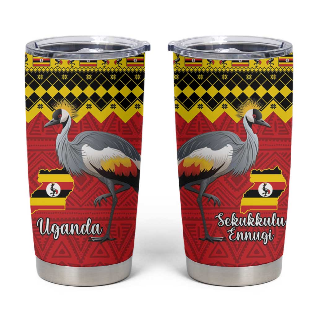 Afro Uganda Christmas Tumbler Cup Grey Crowned Crane Sekukkulu Ennugi LT15
