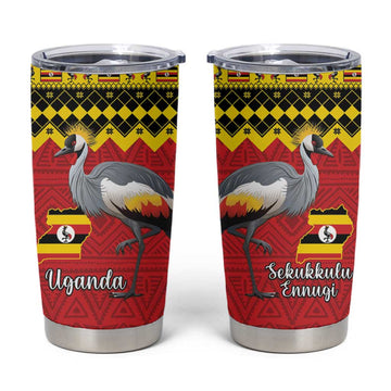 Afro Uganda Christmas Tumbler Cup Grey Crowned Crane Sekukkulu Ennugi LT15