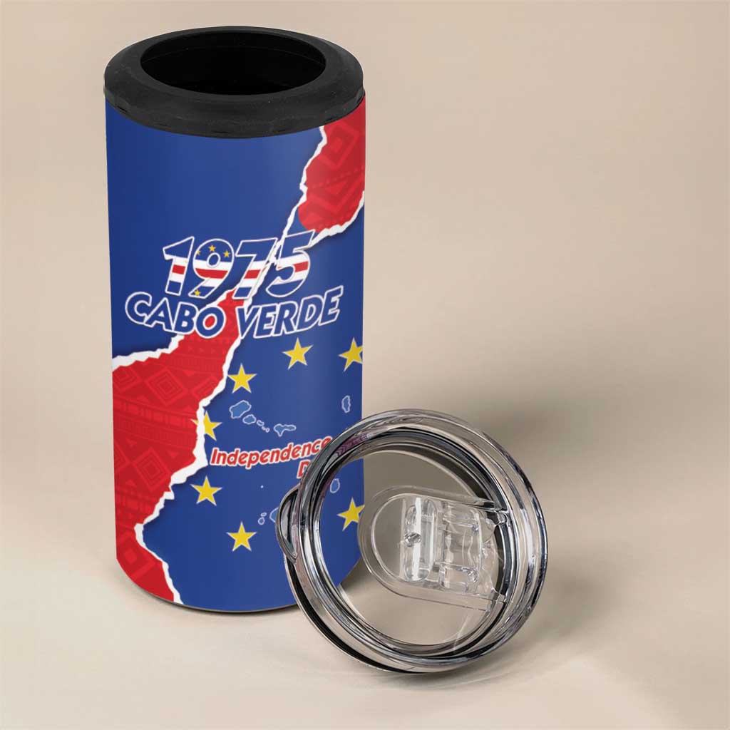 Happy Cabo Verde 4 in 1 Can Cooler Tumbler 50th Anniversary of Independence LT15