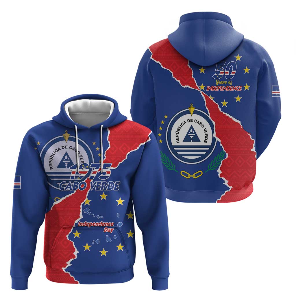 Happy Cape Verde Independence Day Hoodie Coat Of Arms With Map LT15