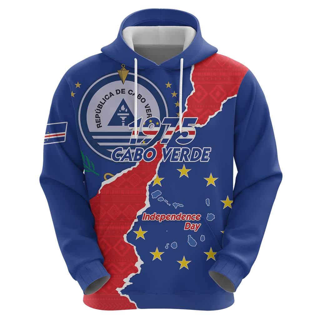 Happy Cape Verde Independence Day Hoodie Coat Of Arms With Map LT15