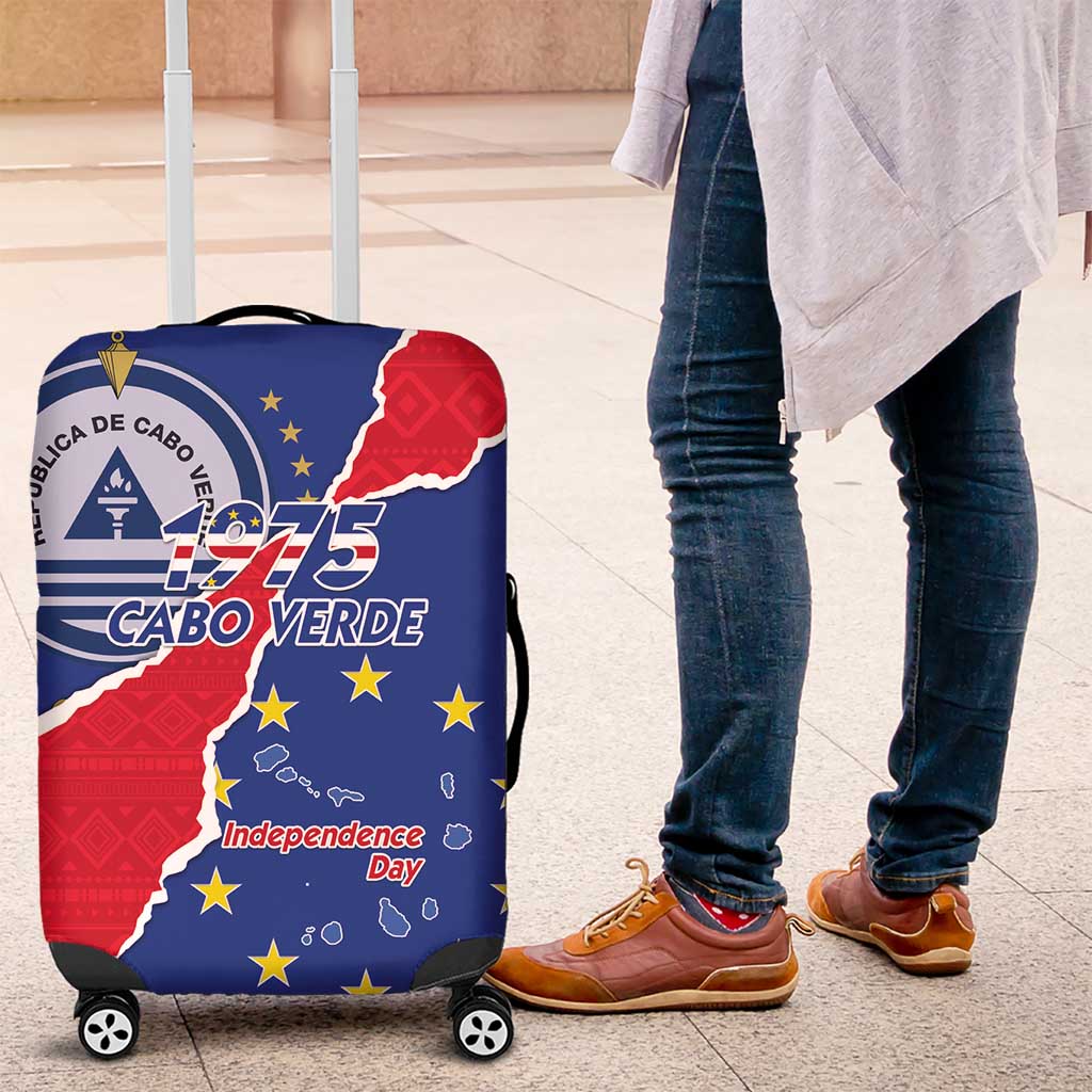 Happy Cape Verde Independence Day Luggage Cover Coat Of Arms With Map LT15