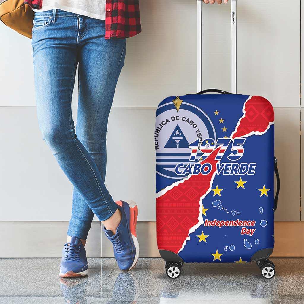 Happy Cape Verde Independence Day Luggage Cover Coat Of Arms With Map LT15