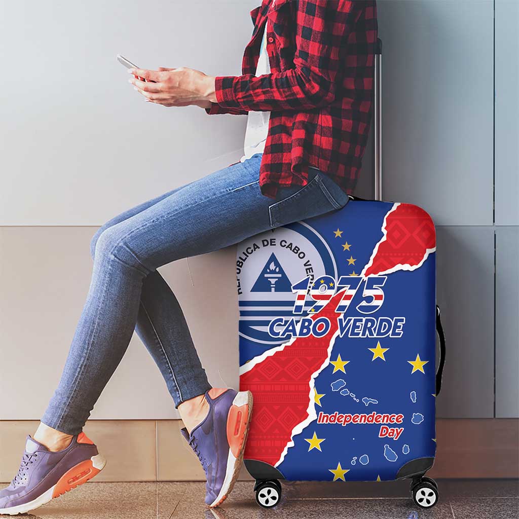 Happy Cape Verde Independence Day Luggage Cover Coat Of Arms With Map LT15