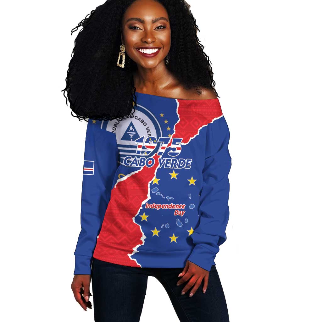 Happy Cabo Verde Off Shoulder Sweater 50th Anniversary of Independence LT15