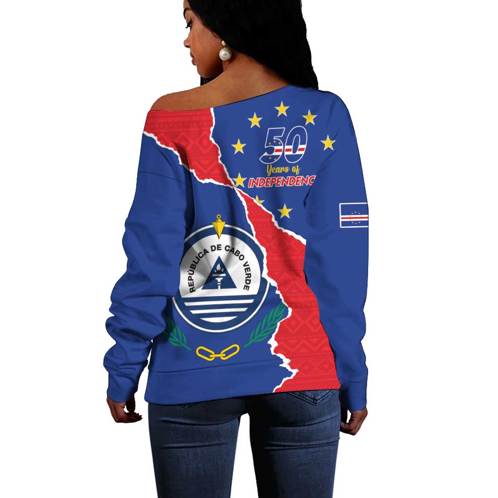 Happy Cabo Verde Off Shoulder Sweater 50th Anniversary of Independence LT15