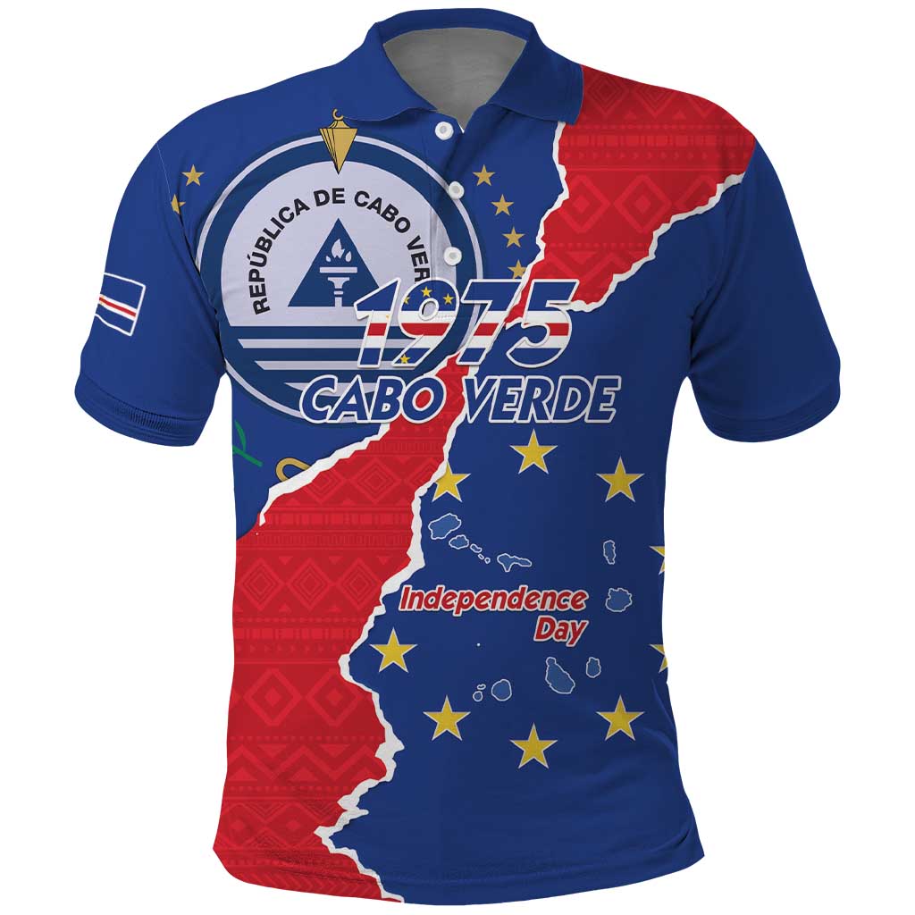 Happy Cape Verde Independence Day Polo Shirt Coat Of Arms With Map LT15