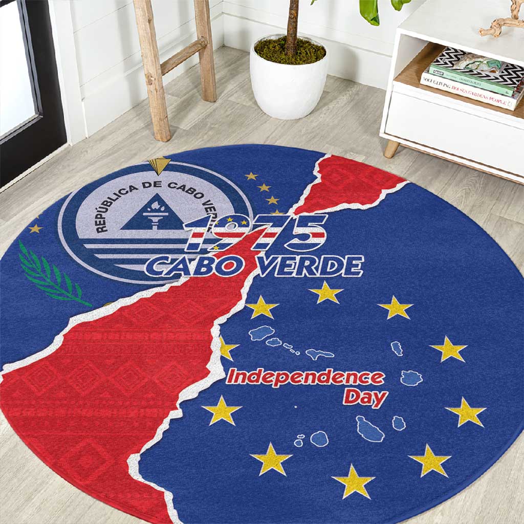 Happy Cabo Verde Round Carpet 50th Anniversary of Independence LT15