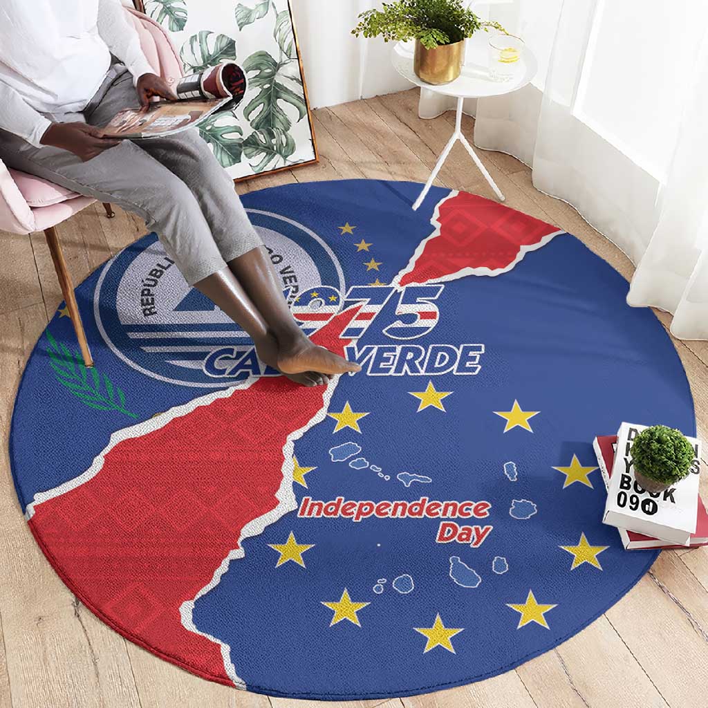 Happy Cabo Verde Round Carpet 50th Anniversary of Independence LT15