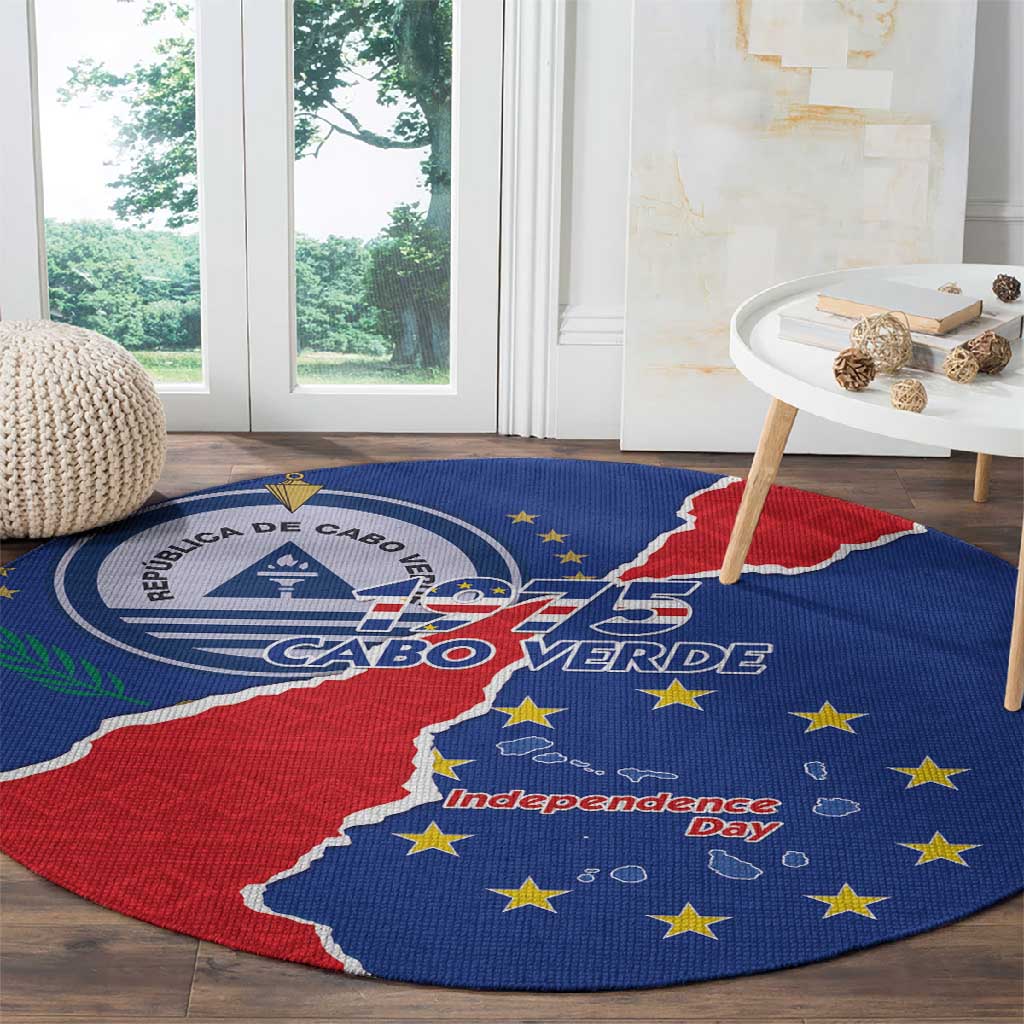 Happy Cabo Verde Round Carpet 50th Anniversary of Independence LT15