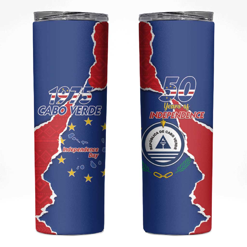 Happy Cabo Verde Skinny Tumbler 50th Anniversary of Independence LT15