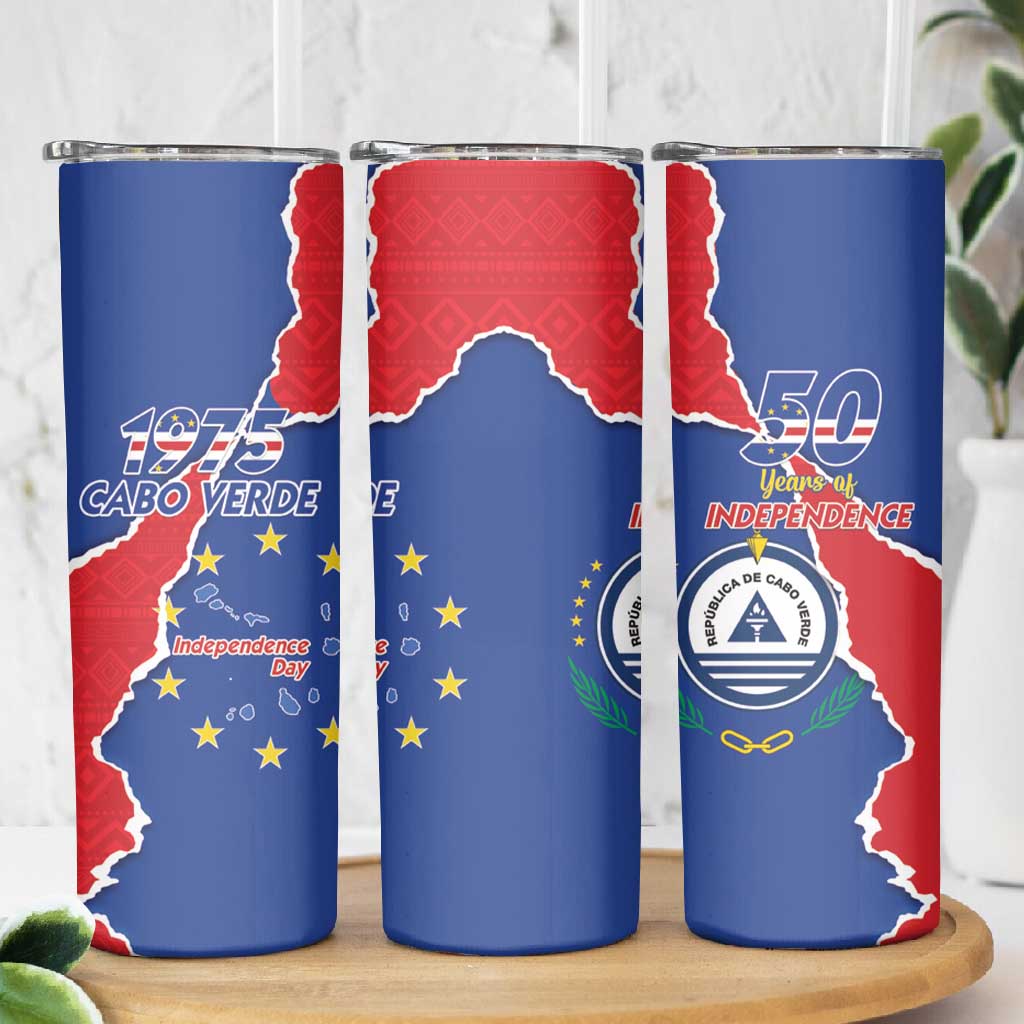 Happy Cabo Verde Skinny Tumbler 50th Anniversary of Independence LT15