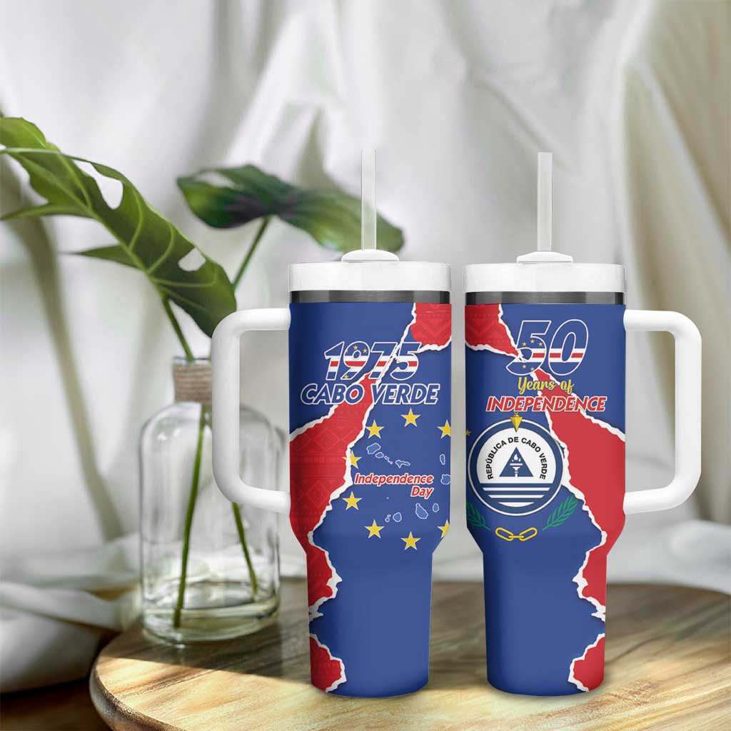 Happy Cabo Verde Tumbler With Handle 50th Anniversary of Independence LT15