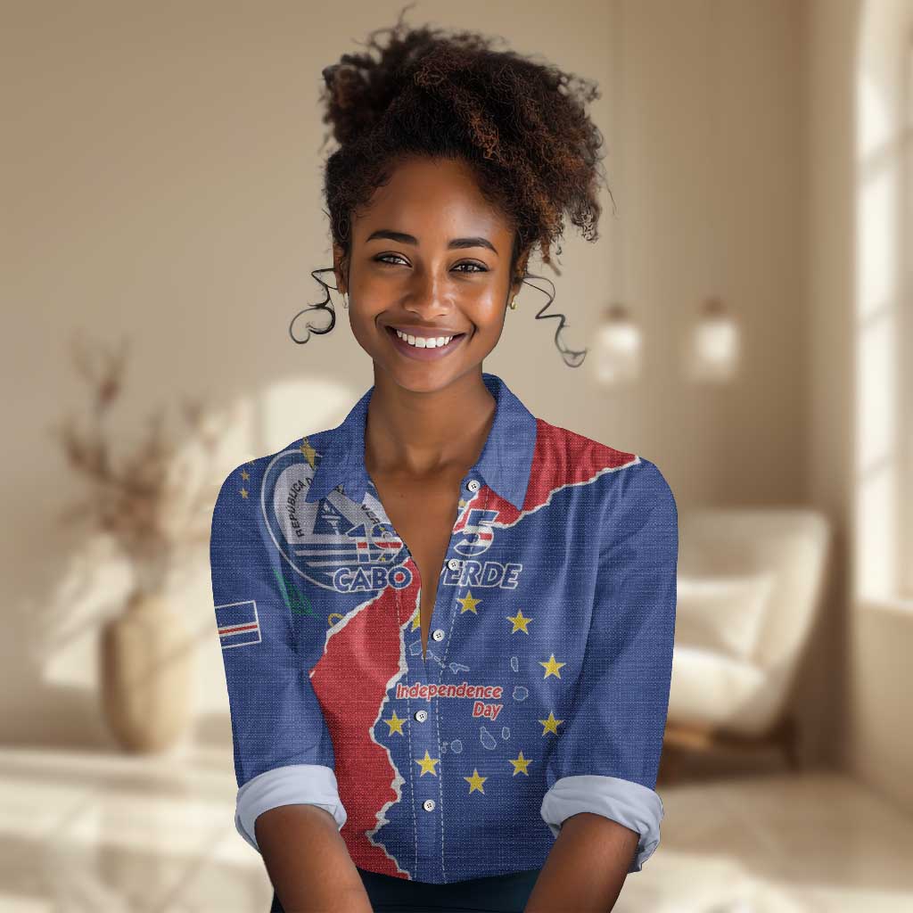Happy Cabo Verde Women Casual Shirt 50th Anniversary of Independence LT15