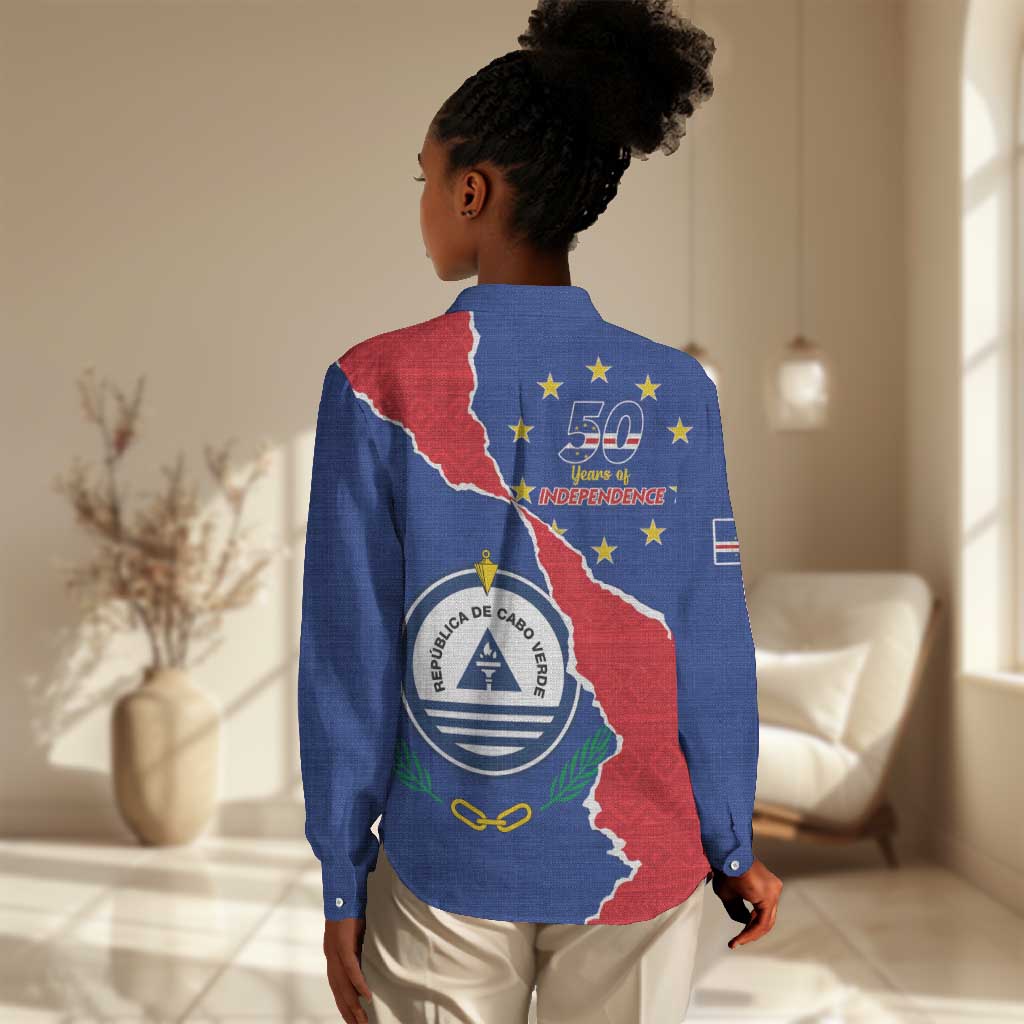 Happy Cabo Verde Women Casual Shirt 50th Anniversary of Independence LT15