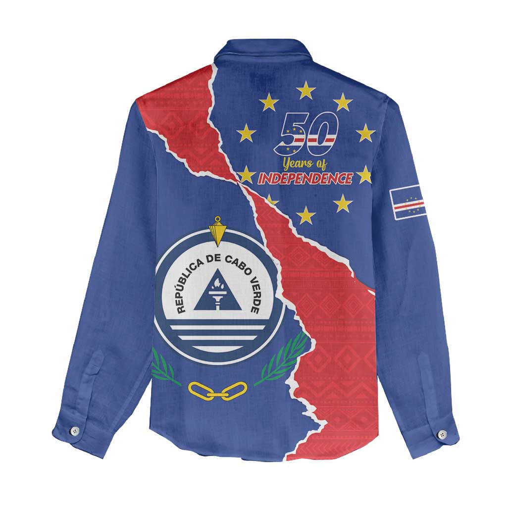 Happy Cabo Verde Women Casual Shirt 50th Anniversary of Independence LT15