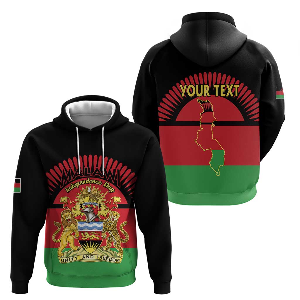 Personalized Malawi Independence Day Hoodie Coat Of Arms Flag Style LT15