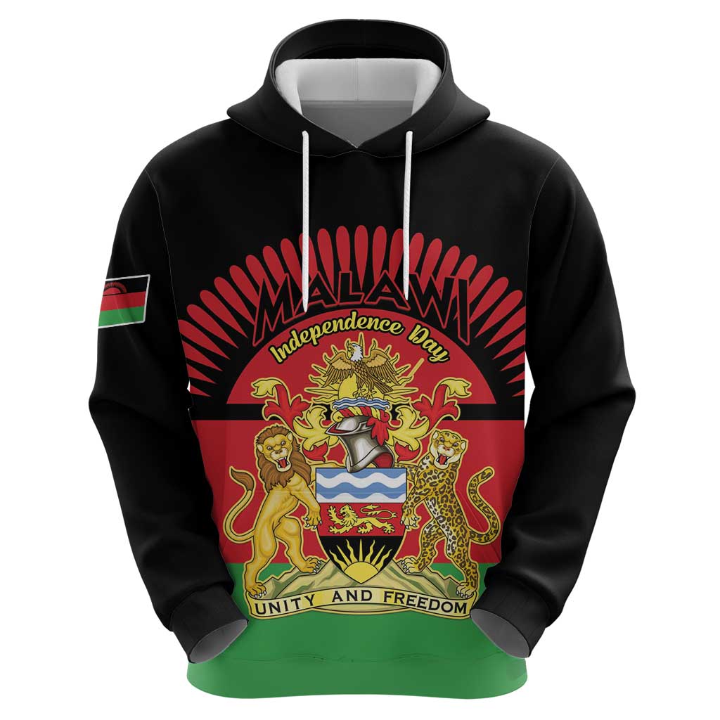 Personalized Malawi Independence Day Hoodie Coat Of Arms Flag Style LT15