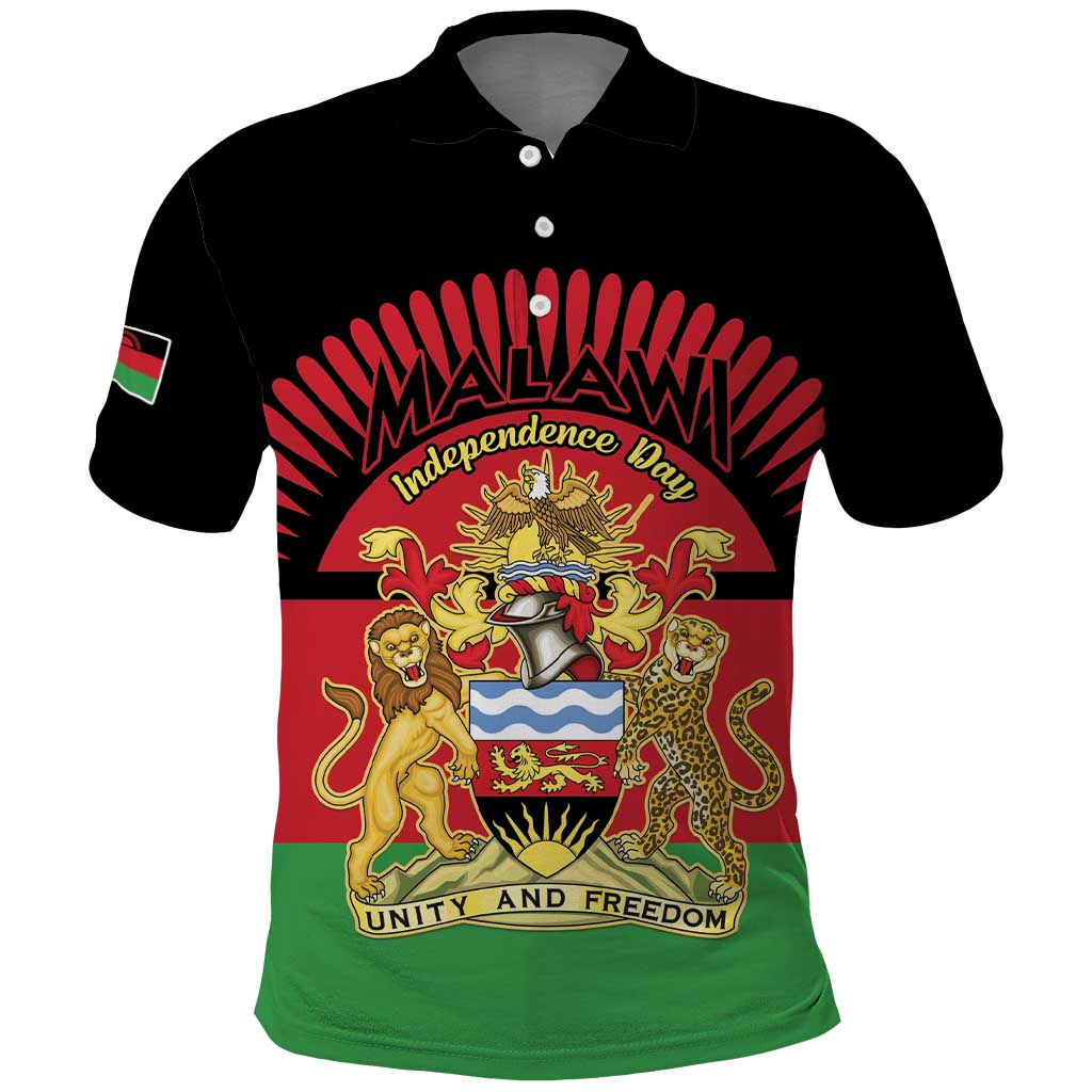 Personalized Malawi Independence Day Polo Shirt Coat Of Arms Flag Style LT15
