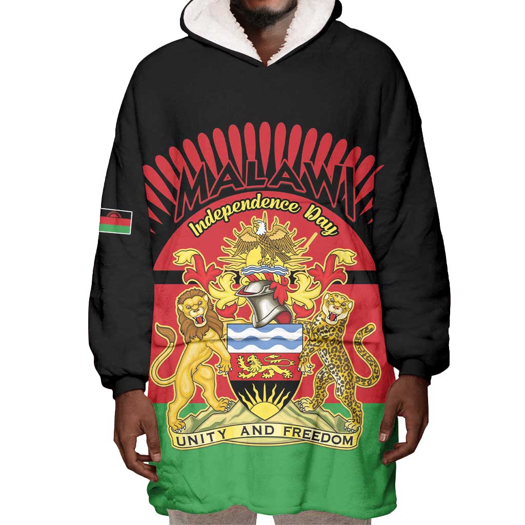 Personalized Happy Malawi Independence Day Wearable Blanket Hoodie LT15