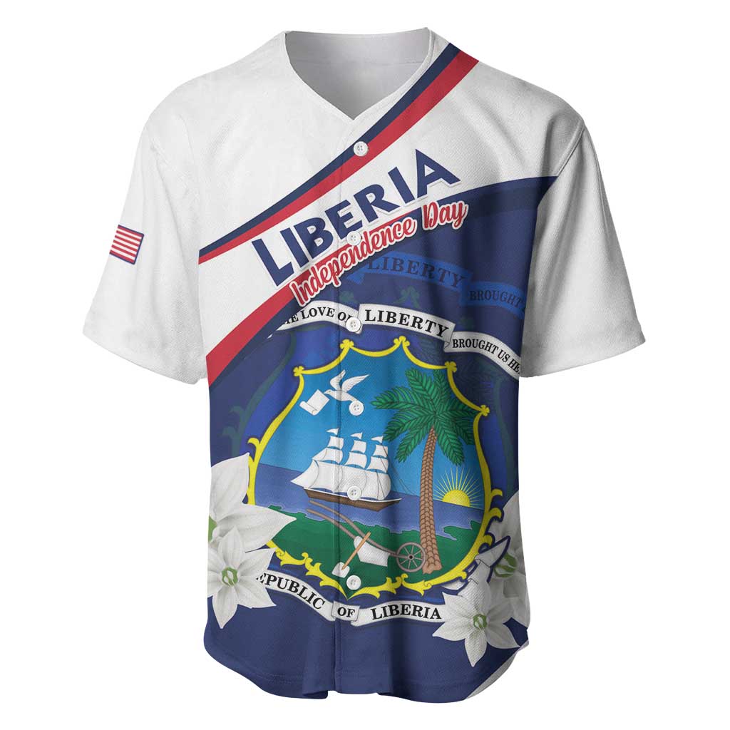 Personalized Happy Liberia Independence Day Baseball Jersey LT15