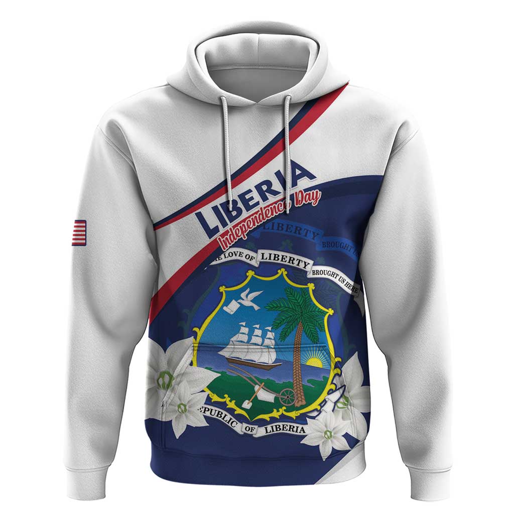 Personalized Liberia Independence Day Hoodie Coat Of Arms Pepper Flowers LT15