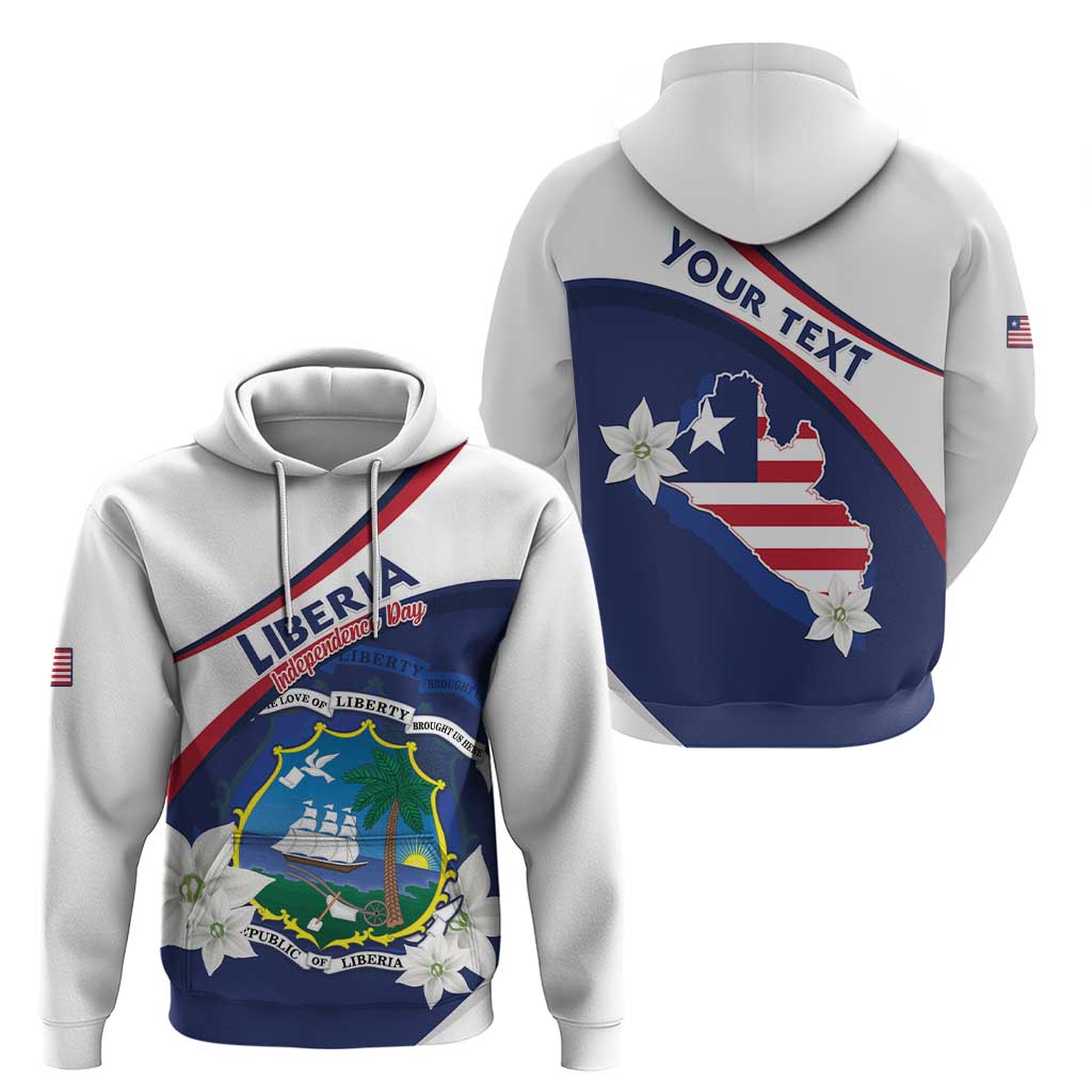 Personalized Liberia Independence Day Hoodie Coat Of Arms Pepper Flowers LT15