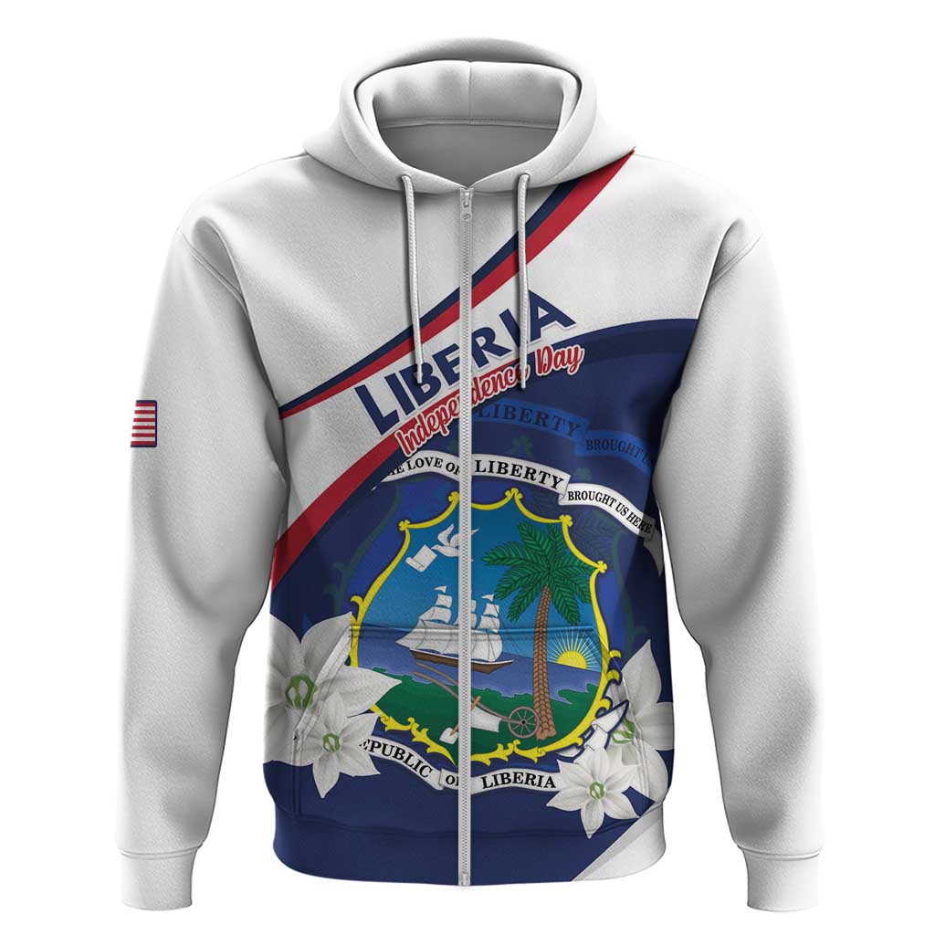 Personalized Liberia Independence Day Hoodie Coat Of Arms Pepper Flowers LT15