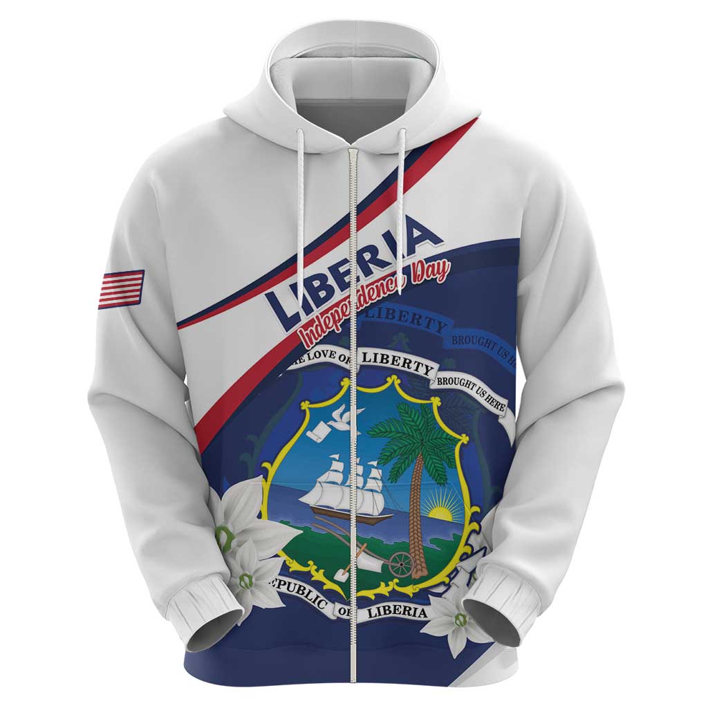 Personalized Liberia Independence Day Hoodie Coat Of Arms Pepper Flowers LT15