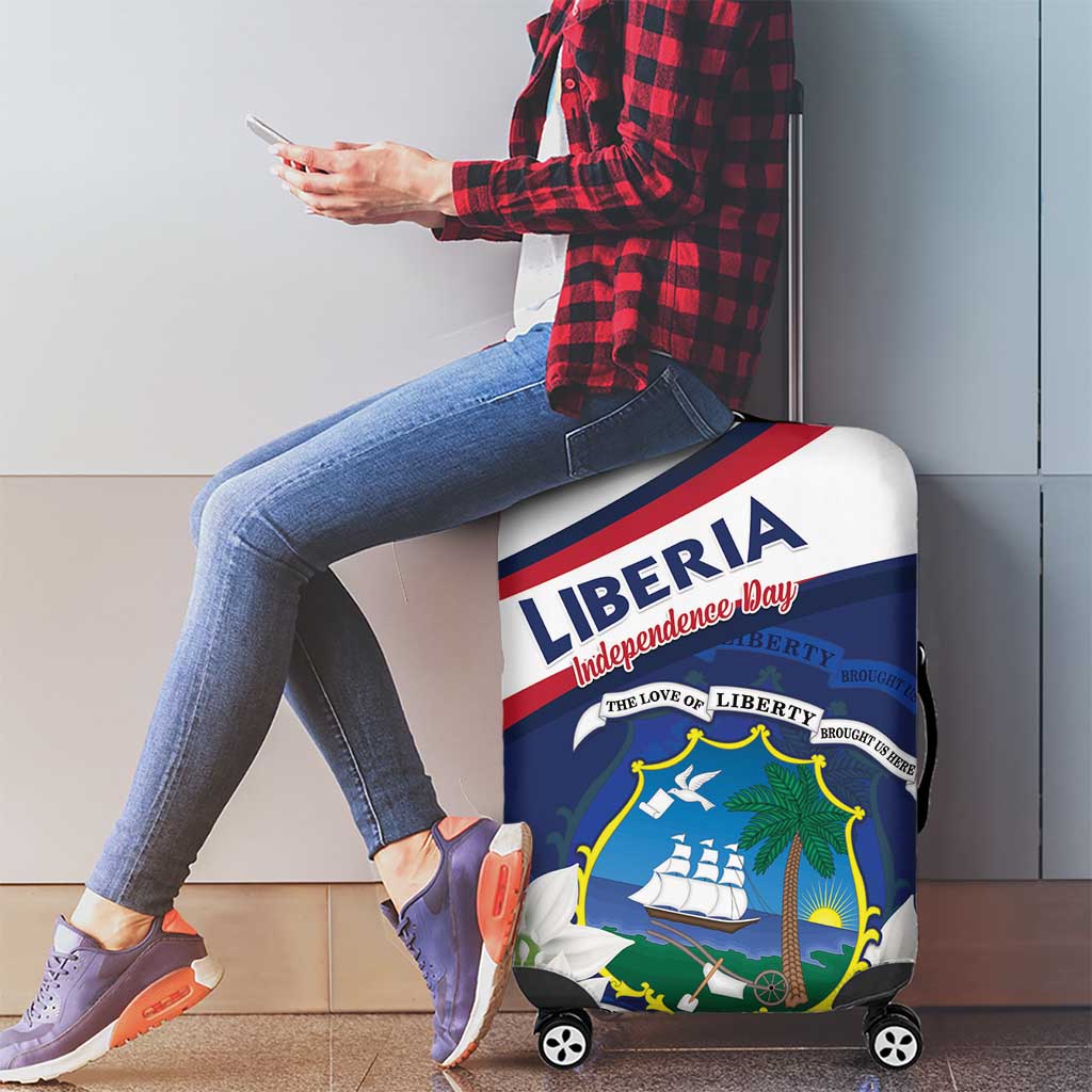 Liberia Independence Day Luggage Cover Coat Of Arms Pepper Flowers LT15