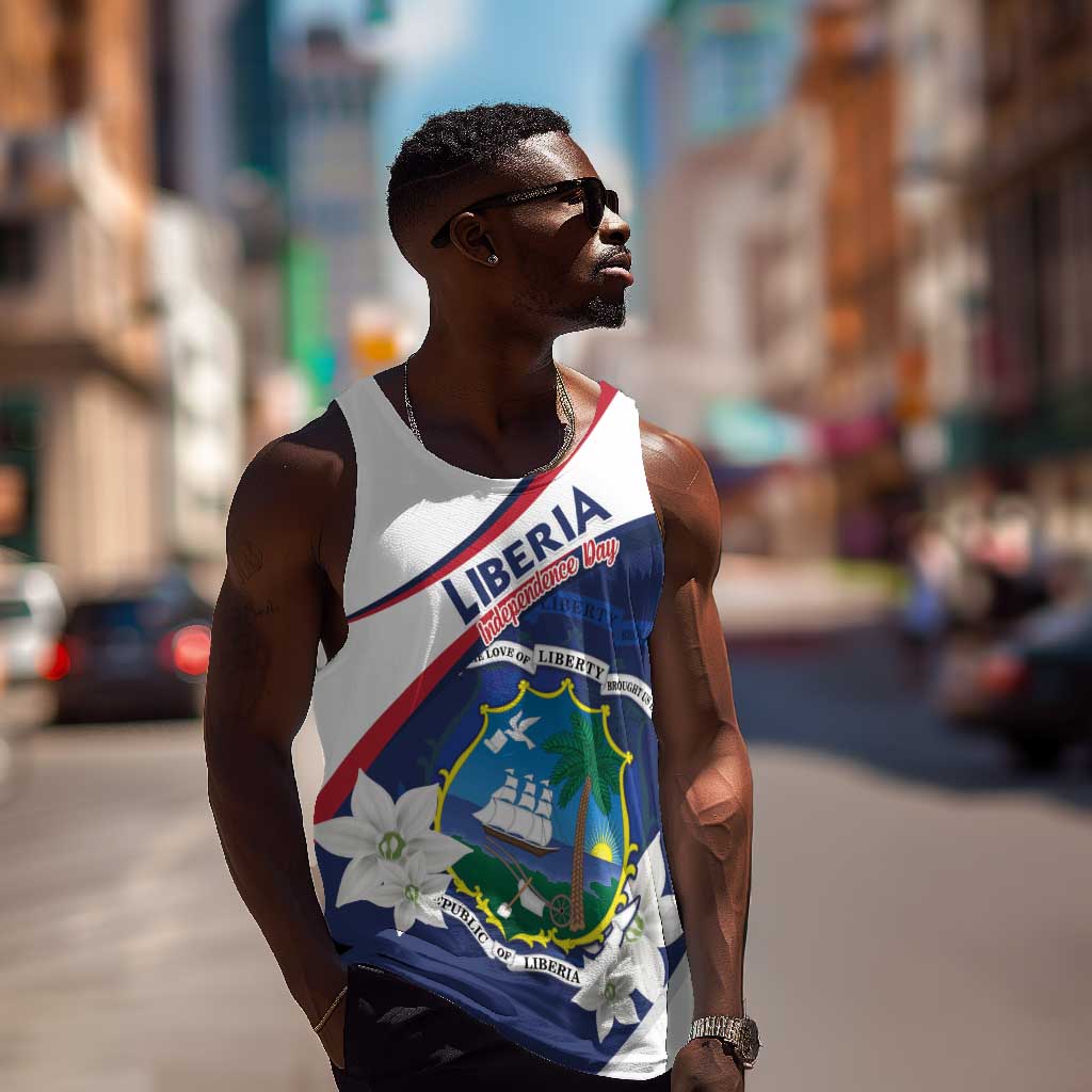 Personalized Happy Liberia Independence Day Men Tank Top LT15