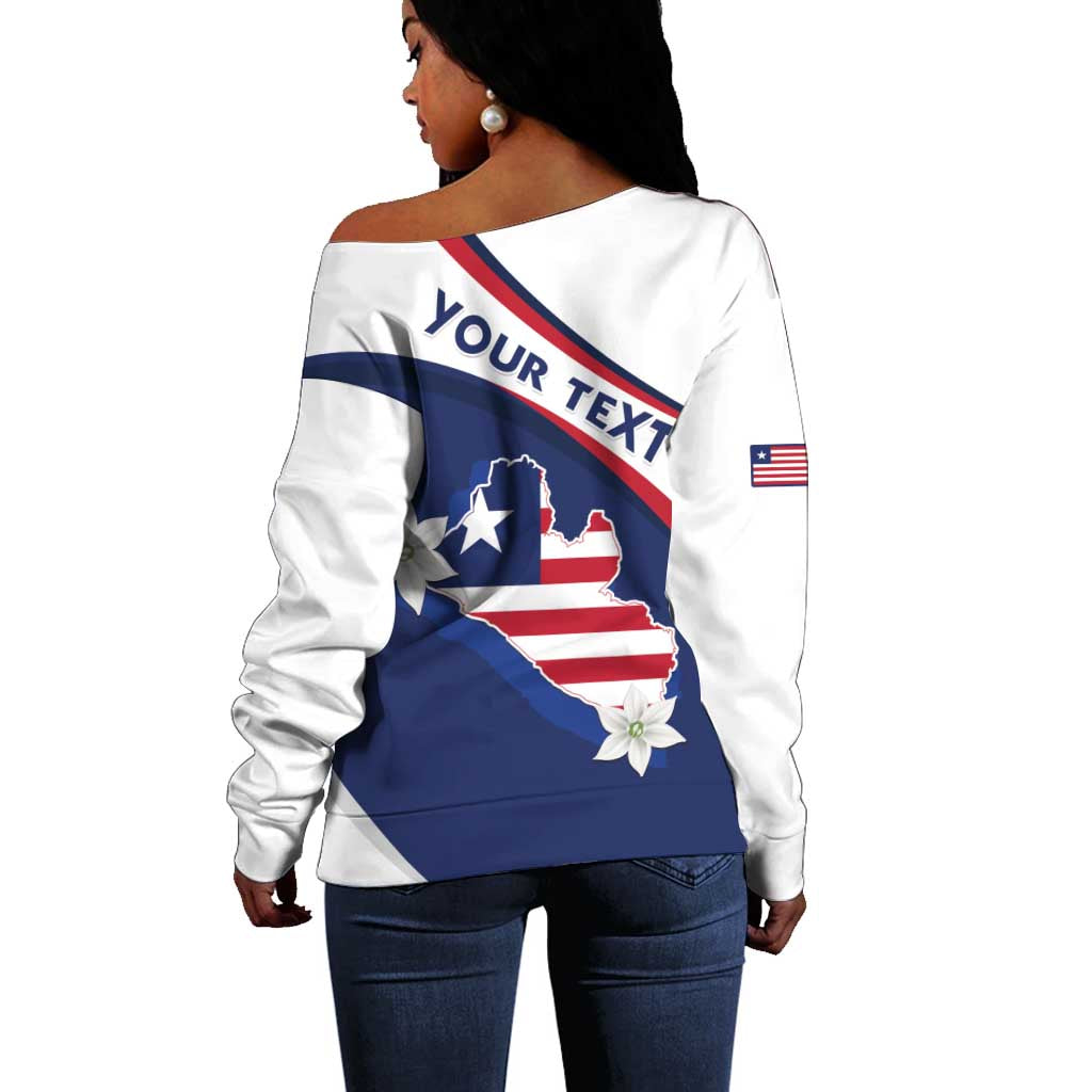Personalized Happy Liberia Independence Day Off Shoulder Sweater LT15