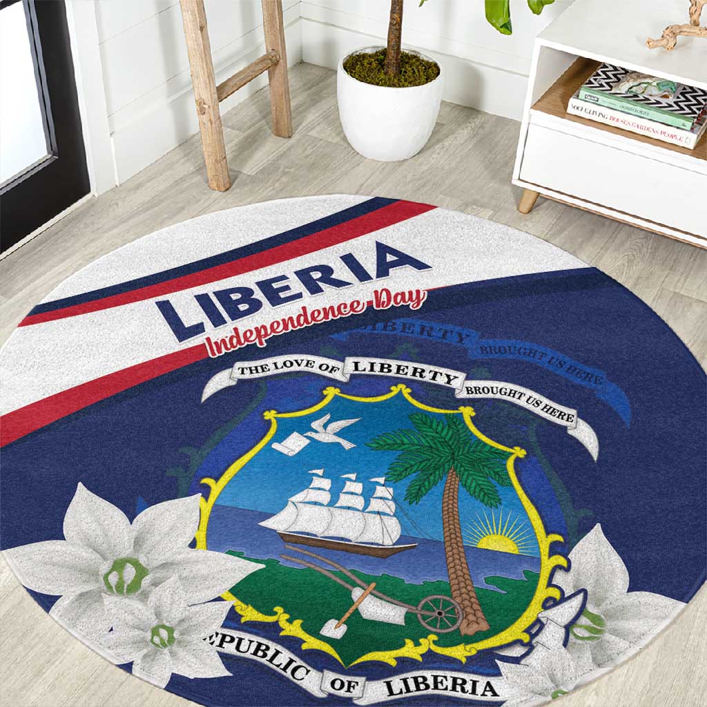 Happy Liberia Independence Day Round Carpet LT15