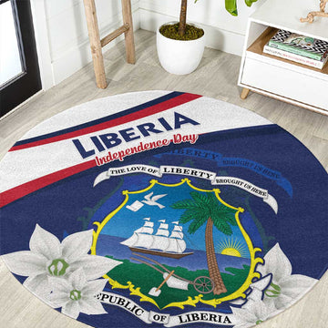 Happy Liberia Independence Day Round Carpet LT15